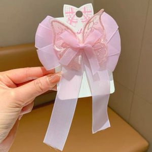 Girl Hair Clip Sweet Cartoon Girl Gift Bow Lovely Alloy Embroidered Kids Bangs Clip