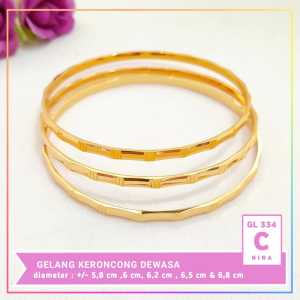 Nice Jewerly Gelang dewasa keroncong tebal isi 3pcs terbaru perhiasan lapis emas GL 334