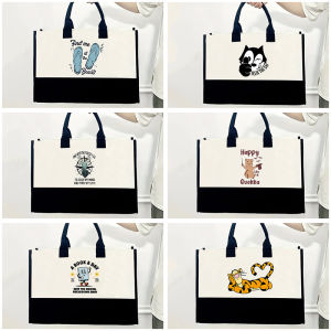 Elegant Monogrammed Canvas Tote Bag for Women Travel Shopping - Casual Chic Floral Design