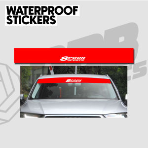 SPOON SPORTS WINDSHIELD BANNER RED WHITE WATERPROOF STICKER FOR CARS SUNSHADE WINDOW DECAL RACING DESIGN VISOR VINYL