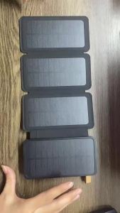 20000mAh Large Capacity Foldable Solar Waterproof Outdoor Mobile Power Supply with LED Flashlight