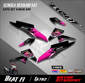 Striping Stiker Motor Honda Beat Fi 2013-2016 Variasi Stiker Honda Lis Motor Beat FI TA782