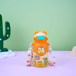 Botol Minum Anak Lucu 600ML Sedotan dan Tali Gratis BPA Free 372 XOICE KUPING PENDEK