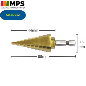 Merwin HSS Titanium Coated Step Drill Bit 1/4" Hex Shank Drive Quick Change High Speed Steel Cone Drill Bit for Plastic Wood Sheet Metal Hole Drilling (LOCAL STOCK)