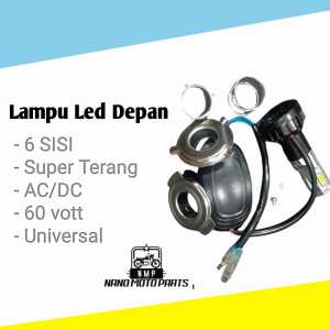 LAMPU LED DEPAN 6 SISI SUPER TERANG AC/DC VOTT UNIVERSAL