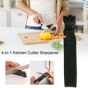 HJKL แบบ4-in-1 เครื่องเหลาด้วยมือ เหลาได้อย่างรวดเร็ว มือถือแบบมือถือ เครื่องลับมีด เครื่องมือฟื้นฟูขอบได้อย่างง่ายดาย ใช้งานได้จริง หินลับมีดแบบพกพา เครื่องมือในครัว