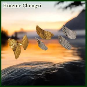Hmeme Retro Creative Stainless Steel Wing Geometric Exaggerated Open Ring Creative Titanium Steel Ring Womens Jewelry Accessories