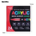 🔥12/24Pcs Acrylic Paint Pens Markers Brush Tip Paint Markers for Rock Painting Wood Canvas Stone DIY Crafts. 