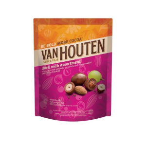 Camilan Makanan Ringan Coklat / Chocolate Bites Van Houten Pouch 40 Gr 52% Cocoa Almonds Dark Milk Almonds Dark Milk Assortment Dark Milk Raisin