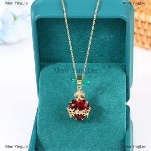 [COD] Man YingLie Trendy Sacred Necklace Of Red Zircon Heart Pendant Cross Choker For Women Jewelry Party Gifts