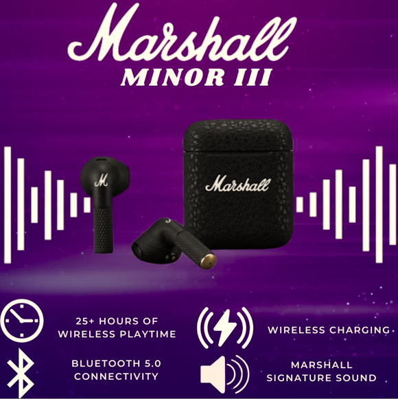 MARSHALL Minor III with 24 hours Wireless Playtime Wireless Earbuds