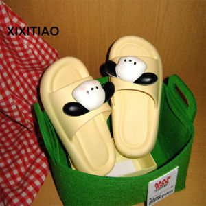 XIXITIAO Casual and Comfortable Home Bathroom Sandals Summer Men and Women Three-Dimensional Dog Student EVA Soft Sole Couple Slippers