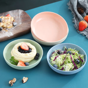 【COD】5.6inch Wheat Fiber Saucer Plate Creative Fruit Appetizer Dessert Round-shaped Deepen Unbreakable Dishes Kitchenware