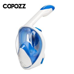 COPOZZ    COPOZZ Professional Snorkeling Diving Mask Underwater Scuba Full Face Snorkel Mask Anti Fog Goggles for Swimming Equipment