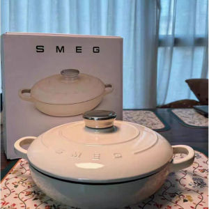SMEG Seafood Pot Double Ear Cast Iron Soup Pot Non Stick Stew Pot Periuk Cast Iron Sup Masak