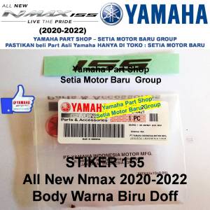 Stiker Emblem Logo 155 B6H-20 All New Nmax N Max 2020 Body Warna Biru Doff Asli Yamaha Surabaya
