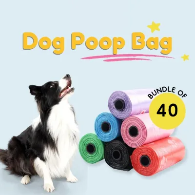 [SG Seller] 40 rolls/600 plastic bags Dog Garbage bag dog Poop bag Refill Bags Trash bag dog poo bags baby diaper disposable bag plastic bags