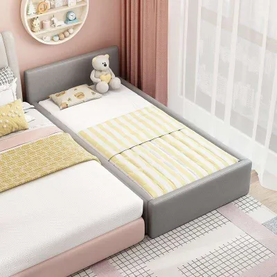 Childrens Spliced Bed Solid Wood Childrens Widened Spliced Toddler Bed Bed Environment protection Children Bed Simple Advanced Feeling