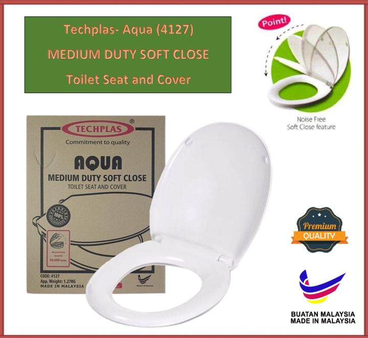 Techplas TECHPLAS - Aqua (4127) MEDIUM DUTY SOFT CLOSE Toilet Seat and Cover ...