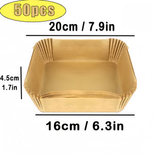 50/100Pcs Air Fryer Paper Non-Stick Airfryer Baking Papers Round Air-Fryer Paper Liners Paper Kitchen Accessories Square