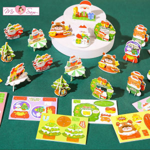 Set 10 Thẻ ghép hình 3d Noel chủ đề giáng sinh dễ thương cho bé Thế Vinh Store