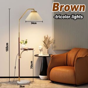 Nordic Vertical Lamp American Floor Lamp Pleated Lampshade Living Room Sofa Bedside Study Standing
