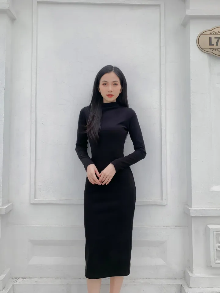Váy Ôm Body Len Cổ Tròn Dáng Suông VOFM3 - HLMD