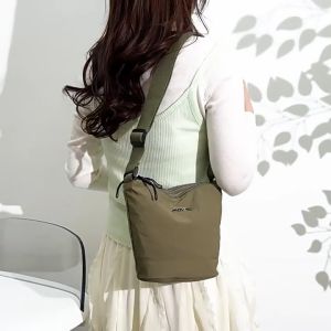 Nylon Lightweight Waterproof Bucket Sling Bag For Women Korean New Style Multi-Zipper pockets Crossbody Shoulder Bags Woman