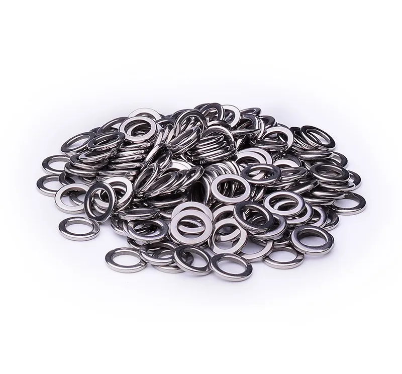 50pcs Heavy Duty Fishing Solid Ring Stainless Steel Seamless Split