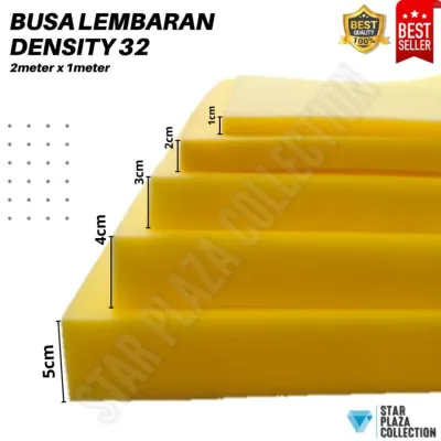 Busa Lembaran Royal Foam Kuning Yellow-1 - Density 32 (Sofa Jok Kursi Mebel Matras Kasur)