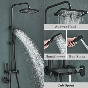 JMW-07 Bathroom shower set 304 stainless steel shower head digital display shower set with faucet