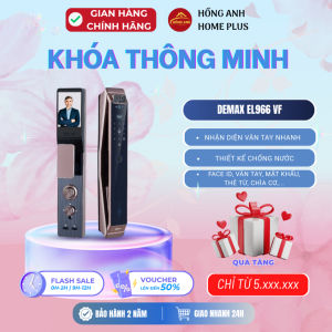 Khóa cửa thông minh Demax EL966 VF CNC face id chính hãng công nghệ Đức hỗ trợ app wifi và remote