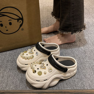 [Free Shipping] Womens outdoor clogs DIY accessories thick-soled height-increasing 5-6cm non-slip EVA closed-toe sandals