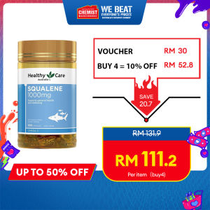 Healthy Care Squalene 1000mg 200 Capsules Help Maintain Heart Brain Health Help Promote Skin Health Chemist Warehouse