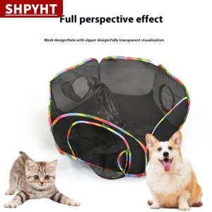 [COD] SHPYHT TOY Portable Outdoor Mesh Cat Enclosure Play Tent With Tunnels Foldable Pet Maze Channel Toy Pet Training Channel Toy Pet Supplies