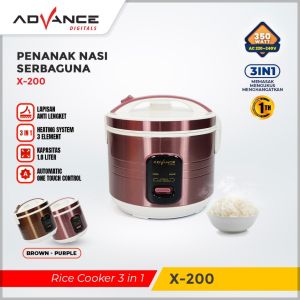 Advance X-200 Rice Cooker Mini 1.8 Liter Penanak Nasi Magic Com Penghangat Nasi 3 In 1