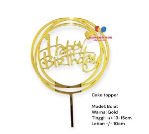 AKRILIK Cake Topper Happy Birthday Gold Silver / Topper Cake Dekorasi Kue Ultah Cake topper happy birthday Cake topper happy birthday acrylic / Akrilik / Cake topper murah meriah