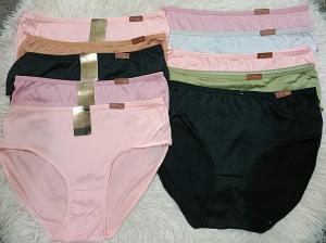 DKK กางเกงในผู้หญิง รุ่นป้ายหนัง   6 สีแฟชั่น 1 แพ็ค 10 ตัว คละสี ผ้านุ่ม ระบายอากาศดี ใส่สบายทุกวัน#white1101