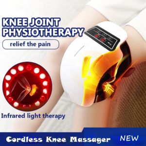 MAKERVY Deep Muscle Relief Electric Knee Massager Adjustable Strap Breathable Cordless Massager Large LED Screen Heat Therapy Shoulder Elbow Massager