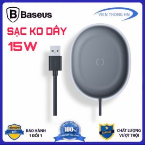 Đế Sạc Nhanh Không Dây Baseus Jelly Wireless Charger 15W Cho iP X 11 12 13 pro Samsung Xiaomi Airpod - Sạc không dây iphone