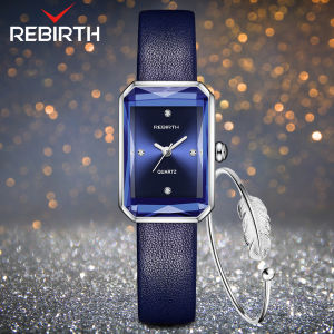 REBIRTH Jam Tangan Wanita Jam Tangan Perempuan Terbaru 2022 Jam Tangan Anti Air Ori Kuarsa Mode Tali Kulit Jam tangan Cewek+kotak gratis