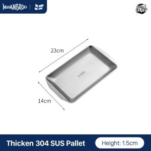 Finland MISANBROO Stainless Steel Rectangular Tray Dinner Plate Baking Pan Steamer And Oven Safe 4 Sizes