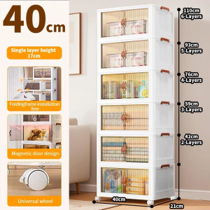 Plastic Storage Bins with lids Collapsible Storage Containers with Wheels Closet Organizer and Storage Drawers Clothes Storage Cabinet for Home Office Garage