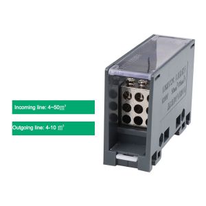 WUXU One in Multiple out Din Rail Terminal Block 150A ABS/Copper Distribution Box High Quality Universal Wiring Terminal for Circuit Breaker