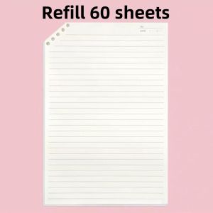 B5 Slant Flip Up Notebook Refills Loose Leaf Horizontal Spiral Notepad PP Waterproof Detachable 60 Sheets