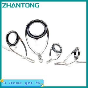 ZHANTONG ชุดซ่อมสแตนเลสอุปกรณ์ตกปลา4ชิ้น เซ็ตชุดอุปกรณ์ตกปลาวงแหวนนำคันเบ็ดวงแหวนปลายวงแหวนลวดนำเบ็ดตกปลา