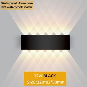 Up/Down Wall LED light Waterproof Aluminium Interior 8/12W Wall Lamp For Room decor Bedroom Corridor Decoration light Indoor/Outdoor Fairy lights