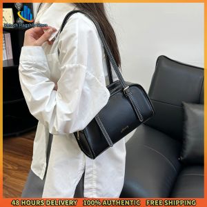 Vktech Women Casual Cross Body Shoulder Bag Solid Color Underarm Handbag for Daily Use