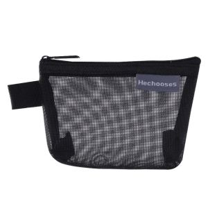 Nylon Storage Bag Large Capacity Simple Mesh Bag Transparent Coin Wallet Stationery Storage Bag