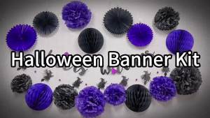 Halloween Garland Red Rose erfly Eyeballs Black Red Backdrop Banners for Halloween Party Decoration Supplies